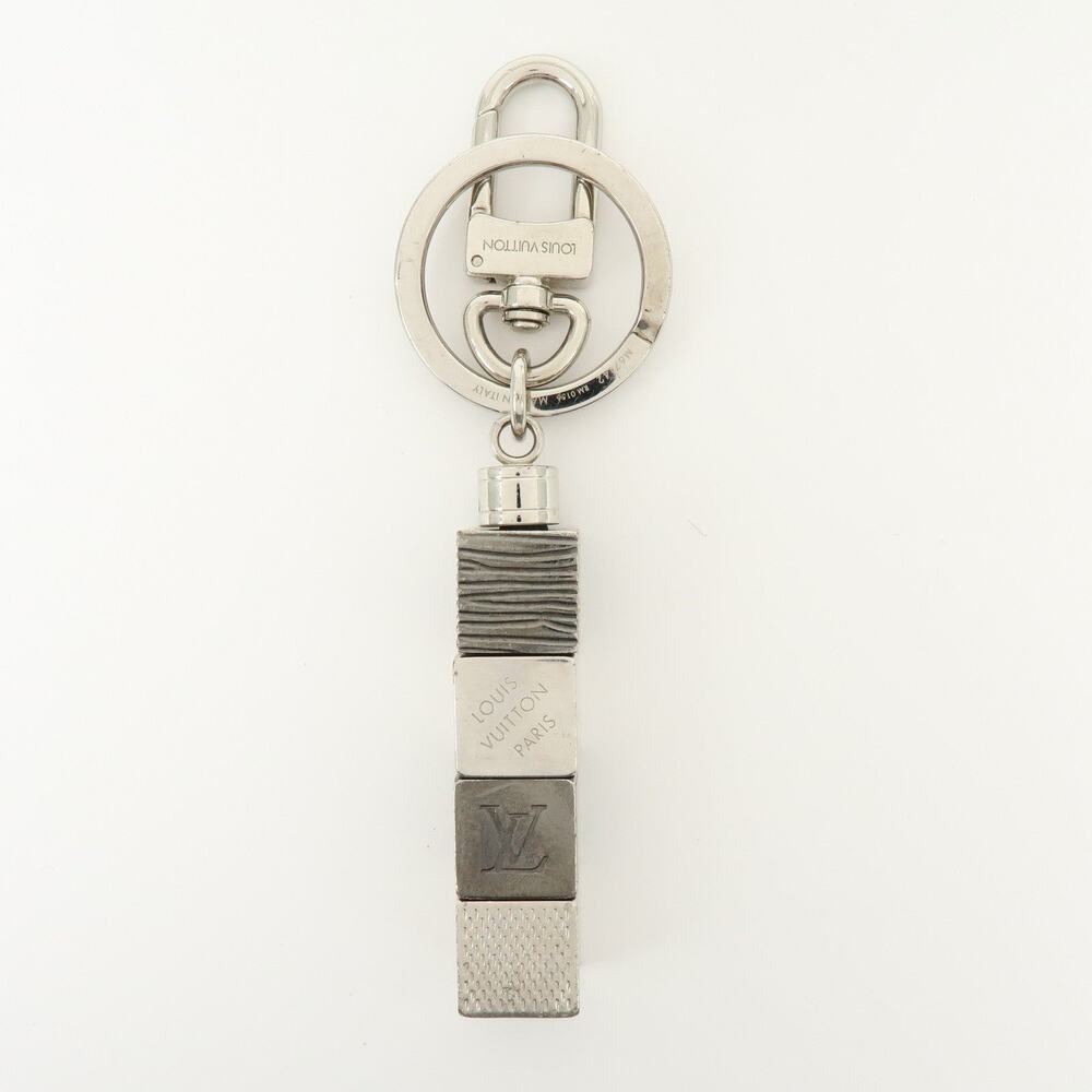 Louis Vuitton Porte Cles Cube Bag Charm Metal Silver
